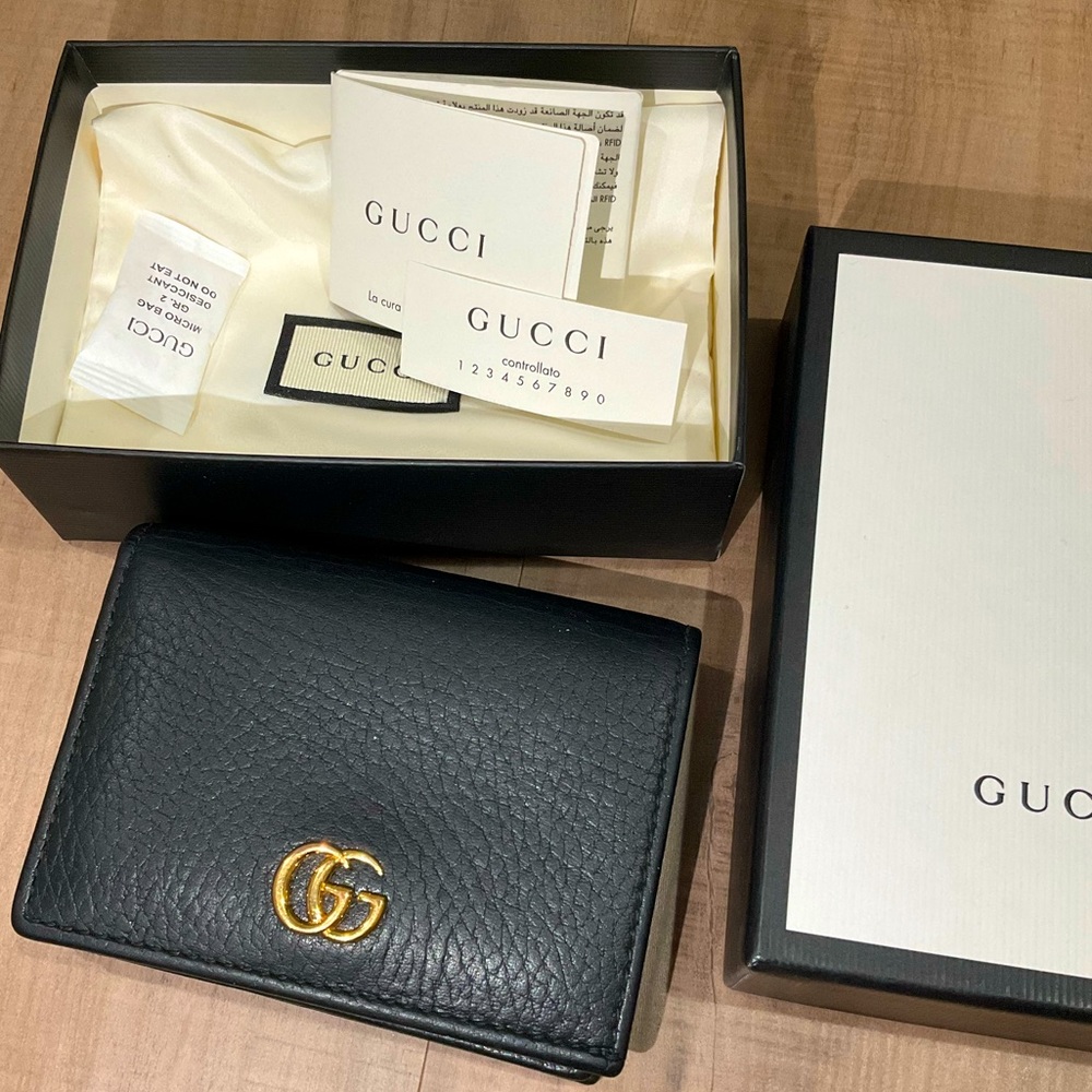 Gucci Small Leather Card Case Wallet Marmont compact